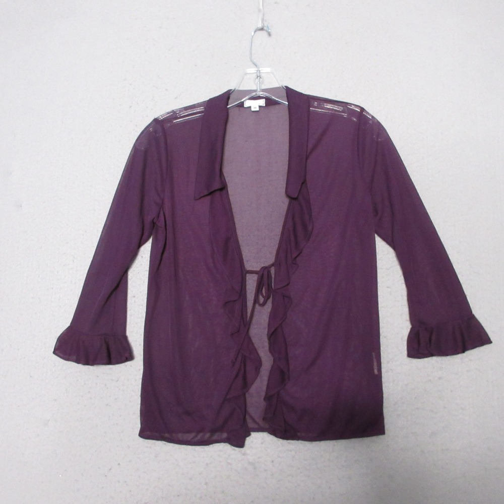 Vintage XOXO Top Purple Ruffle Tie Front Sheer Fairy Y2K Whimsigoth Coquette